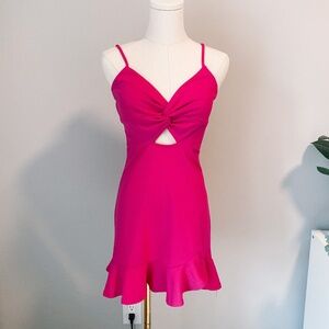 Pink Twist Front Mini Dress | Fashion Nova Ruffle
